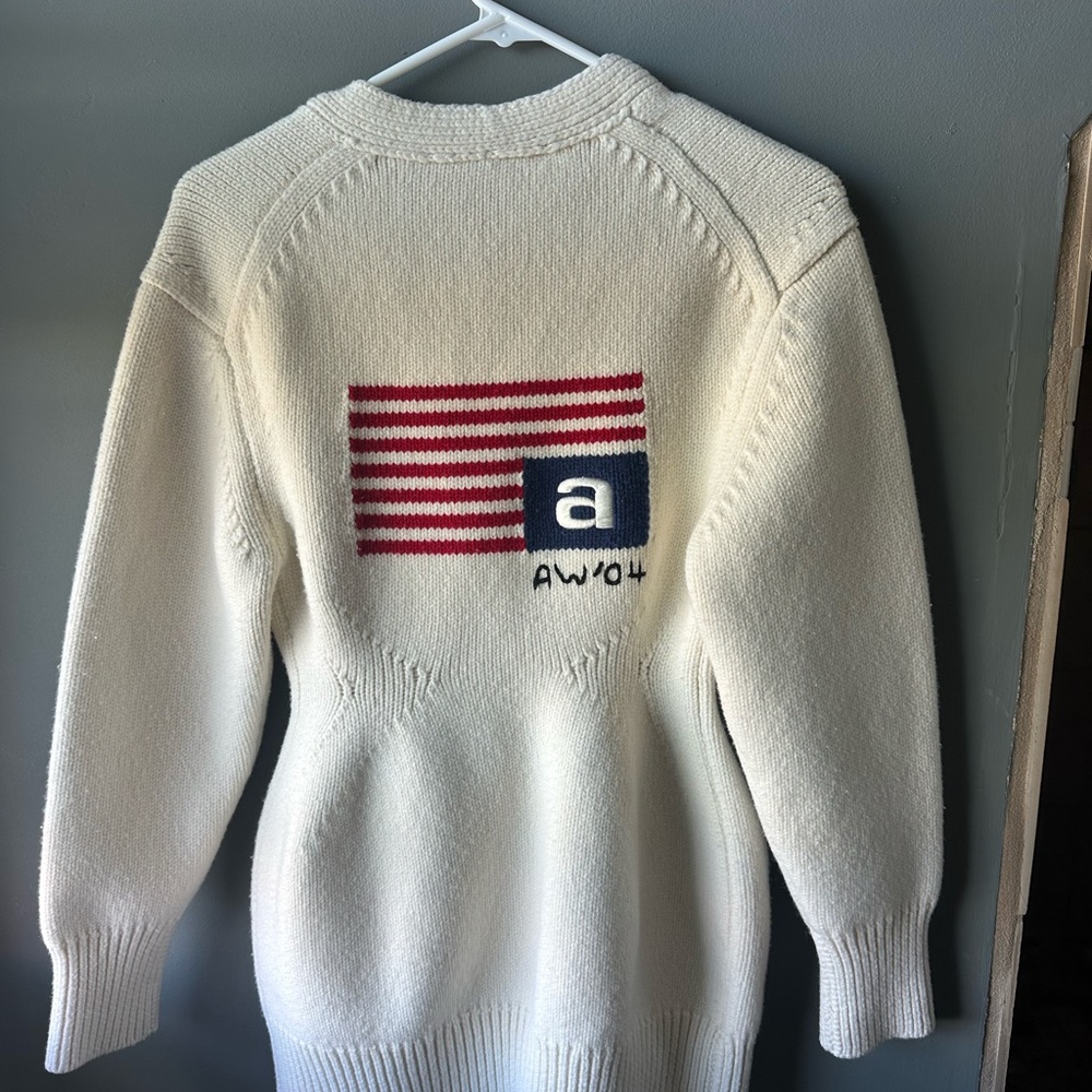 Alexander Wang Cream Sweater with Red and Blue Detail